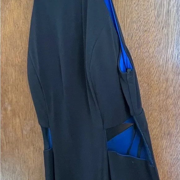 Beautiful black floor length gown with jeweled neckline and cut out sides - Picture 2 of 12